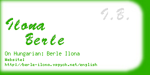 ilona berle business card